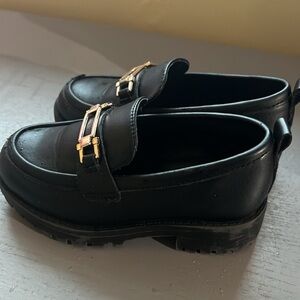GAP Black and Gold Dress Shoes with Chain Detail
